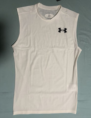 Under Armour HeatGear Men’s White Compression Tank Top Sleeveless L 1390100