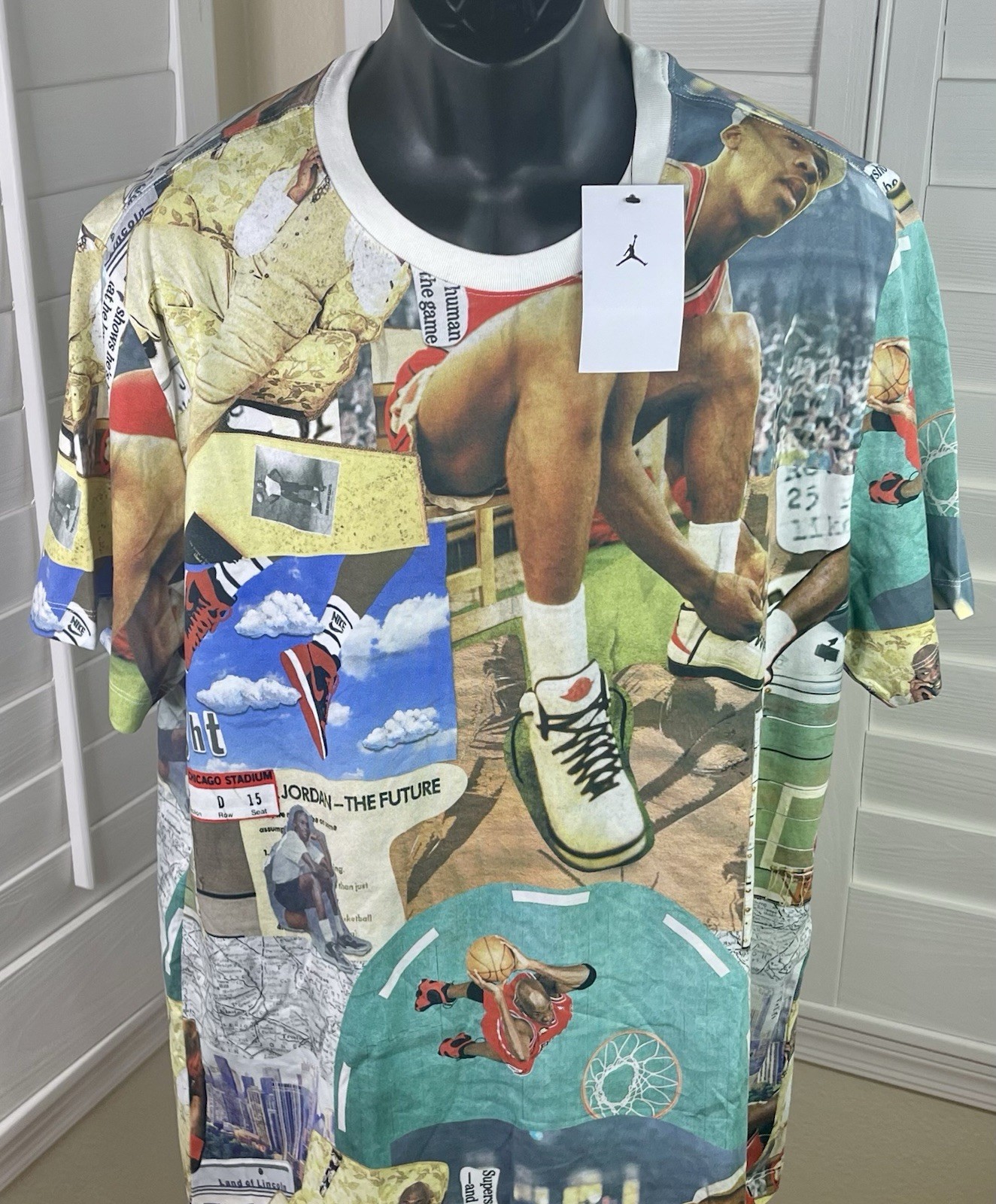 Nike Jordan Flight Essentials ‘MJ AOP’ Crew Neck T-Shirt - FZ1923-100 - Men's XL gallery