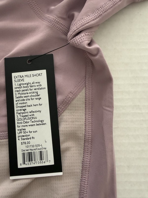 Rhone Extra Mile Running/Performance/Athletic Tee Men’s Large Discreet Mauve NWT gallery