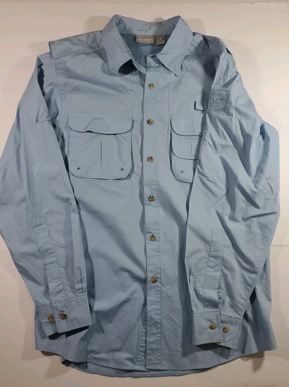 Quest Fishing Vented Long Sleeve Utility Shirt Men's M Breathable Hiking gallery