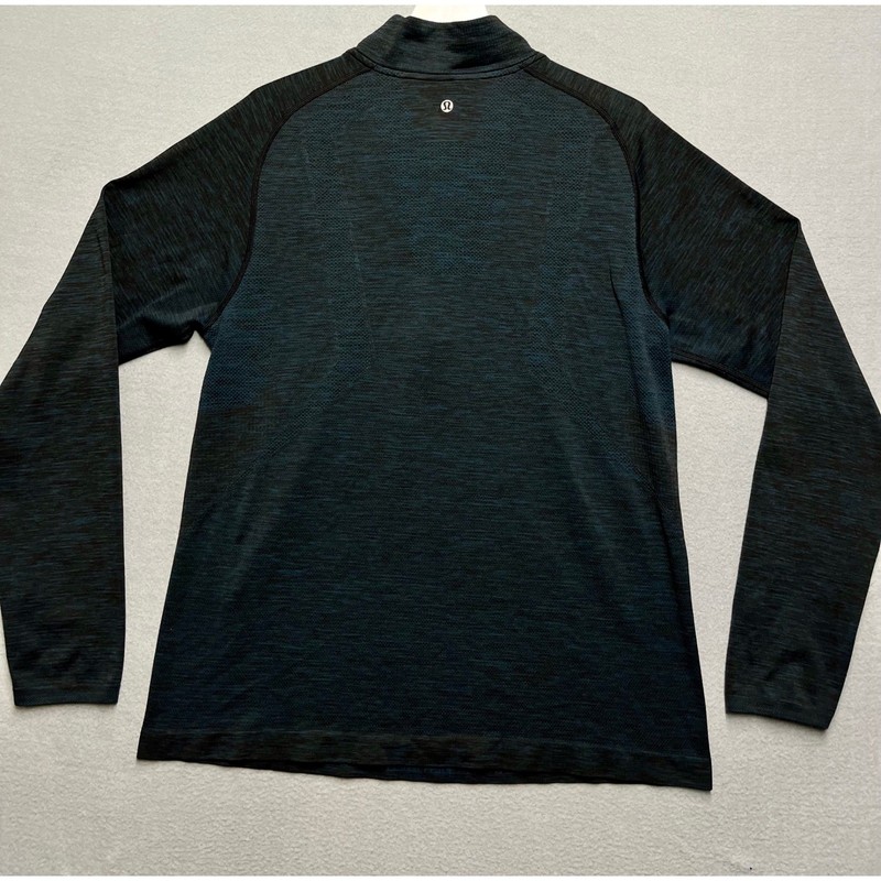 Lululemon Mens Metal Vent Tech 1/2 Zip 2.0 Pullover Dark Teal Black Space Dye L gallery