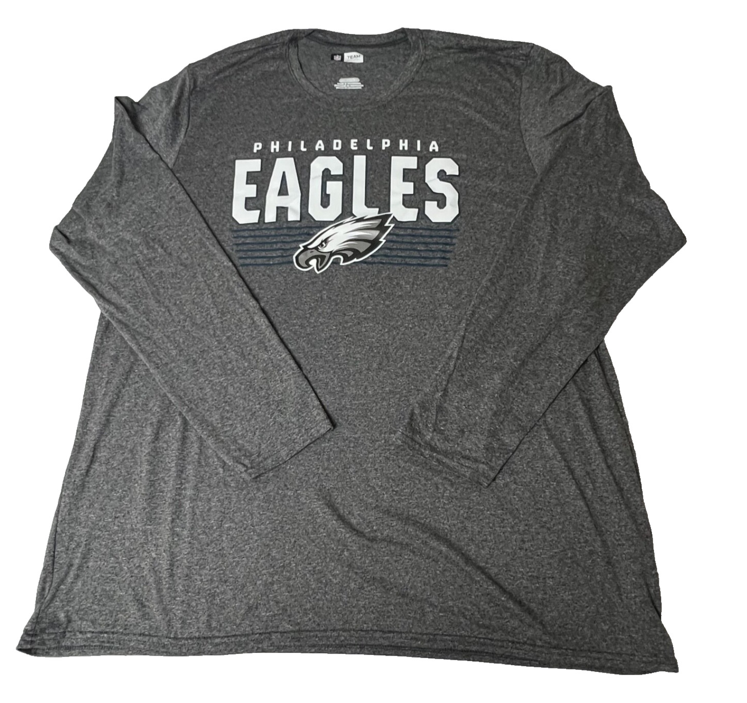 NFL Team Apparel Philadelphia Eagles Men's Grey Crew Neck long Sleeve Size 2XL gallery