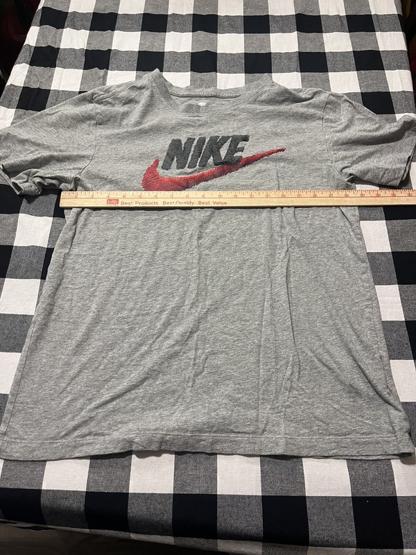Nike Shirt Adult Small Gray Center Logo Running Short Sleeve Casual Gym Mens gallery
