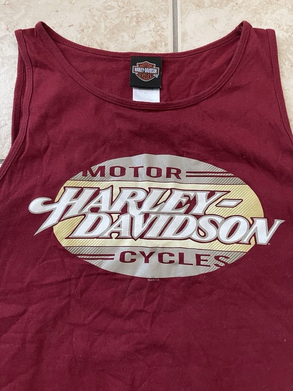 Harley Davidson Motorcycles Sleeveless Men's Red Bike Tank Top Large Racing Top gallery