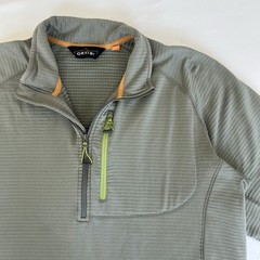 Orvis Poly Spandex Ribbed 1/4 Zip Pullover M Long Sleeve Pocket