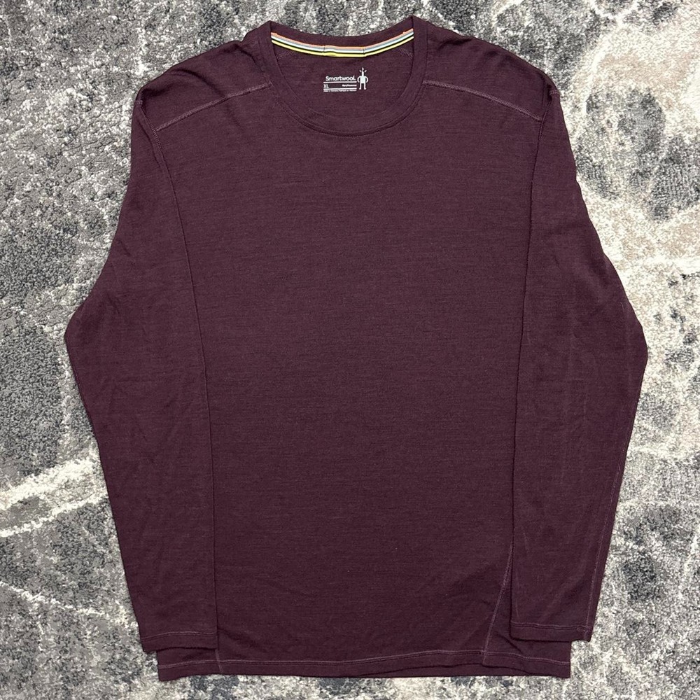 Smartwool Classic Thermal Merino Wool Base Layer Mens XL Sweater Red Burgundy