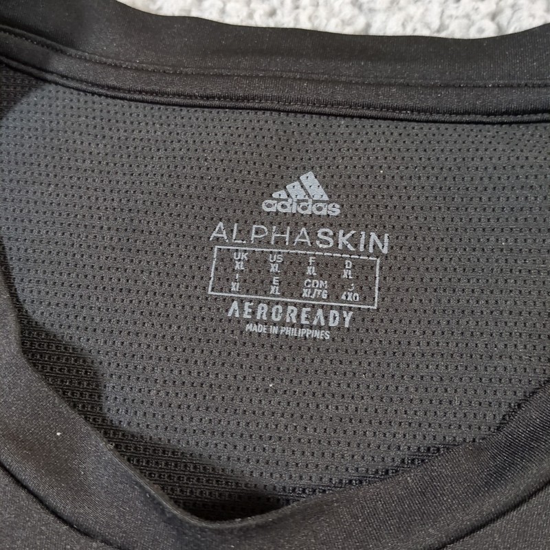 Adidas Shirt Men's XL Black Activewear Aeroready Alphaskin Long Sleeve Tee gallery
