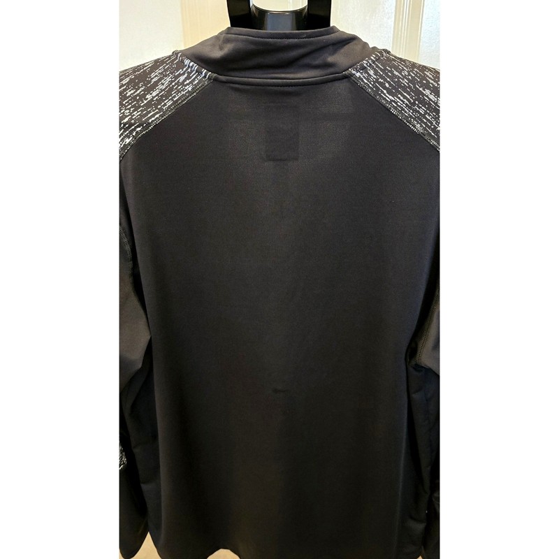 Men's Large Black Reflective Quarter Zip Shirt by BioViz Long Sleeve Thumb Holes gallery
