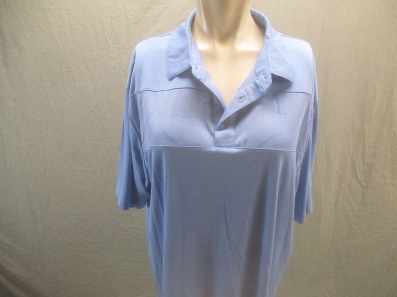 Nicklaus Size L Mens Blue Short Sleeve Collared Activewear Eco Choice Polo 057 gallery
