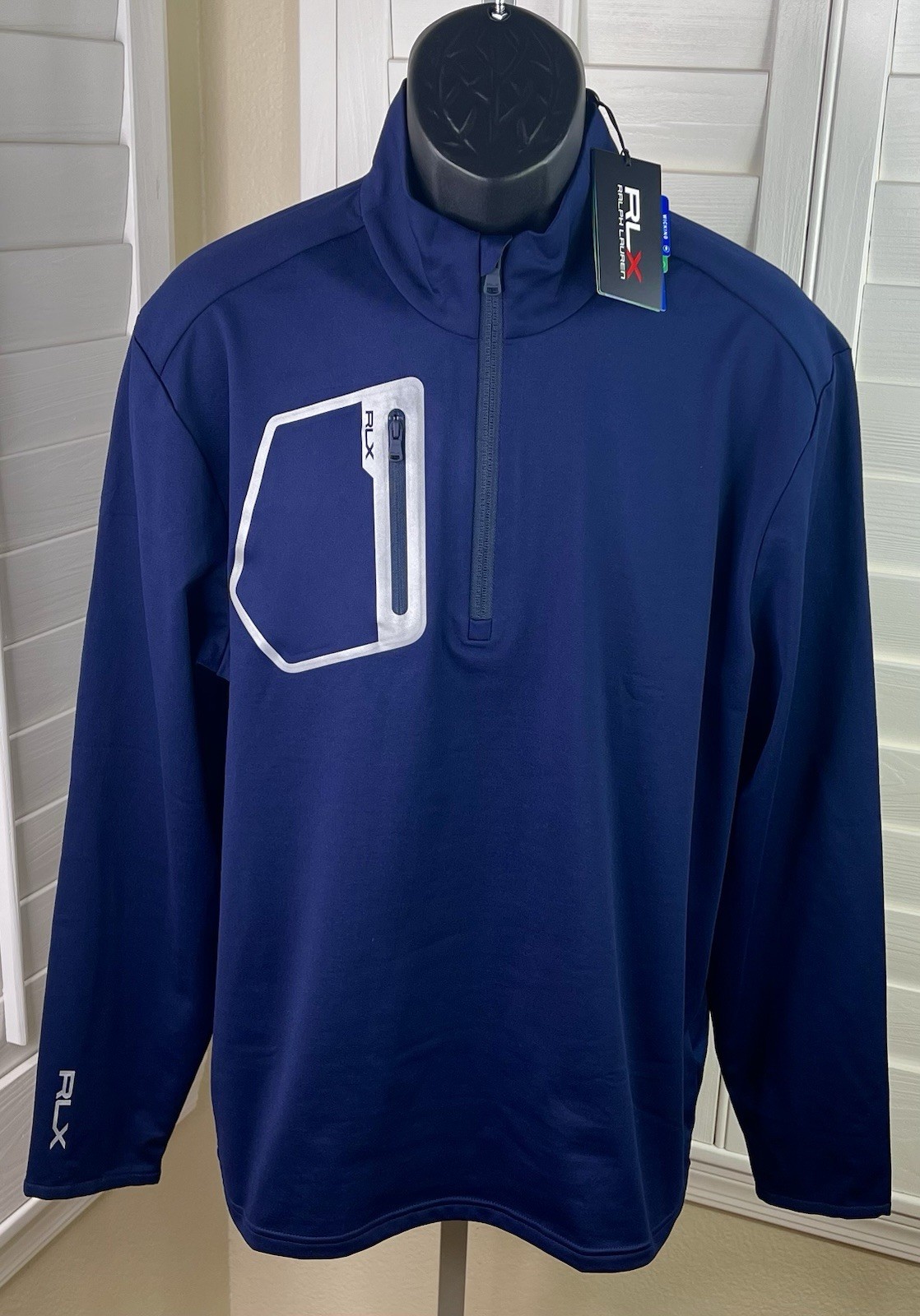 RLX Ralph Lauren 1/4 Zip Wicking Golf Performance Navy Pullover - Men’s M - NWT gallery