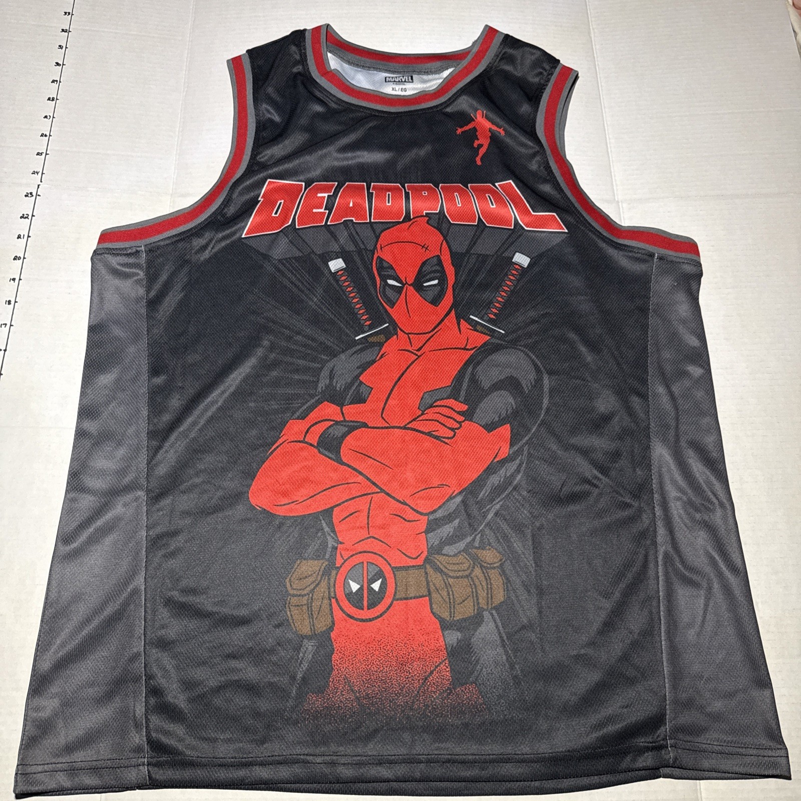 Marvel Deadpool Men’s Basketball Tank-Top Jersey, Size X-Large, New! Polyester ￼ gallery