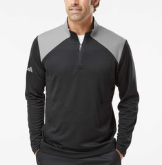 NWT! Adidas Men’s Textured Mixed Media 1/4 Zip Pullover