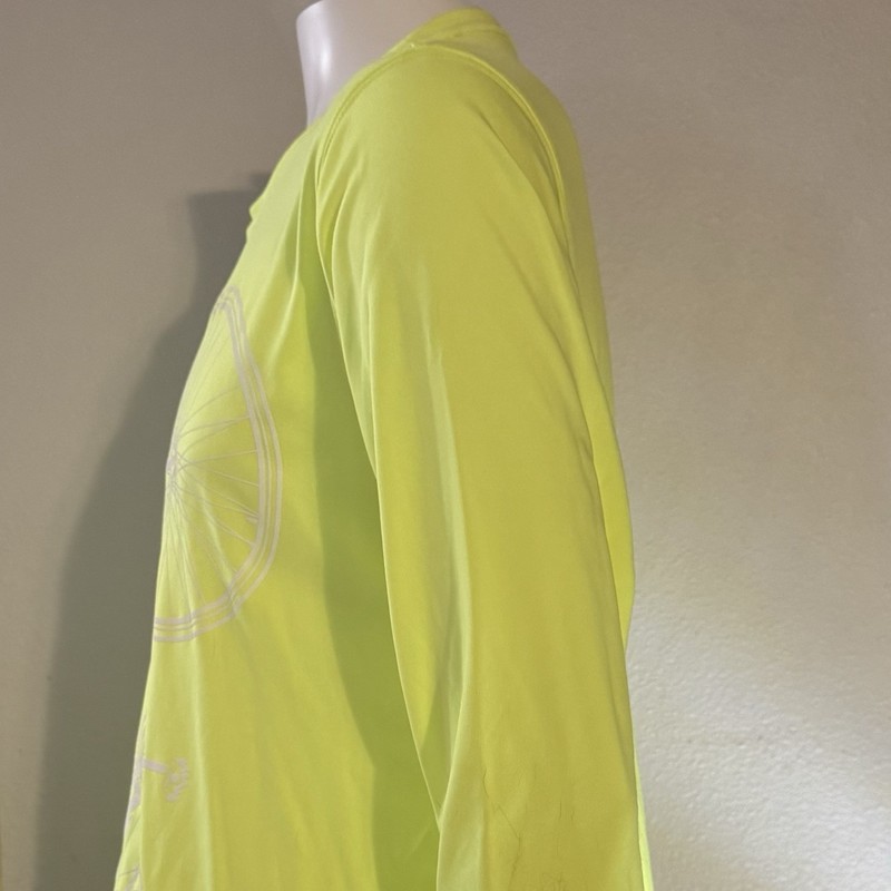 Performance Endurance Gear Neon Yellow Long Sleeve Shirt Size M White Bicycle gallery
