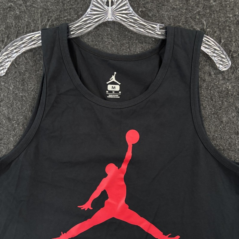 Jordan Poolside Tank Top Men's Medium Black Red Graphic Shirt Nike Air gallery