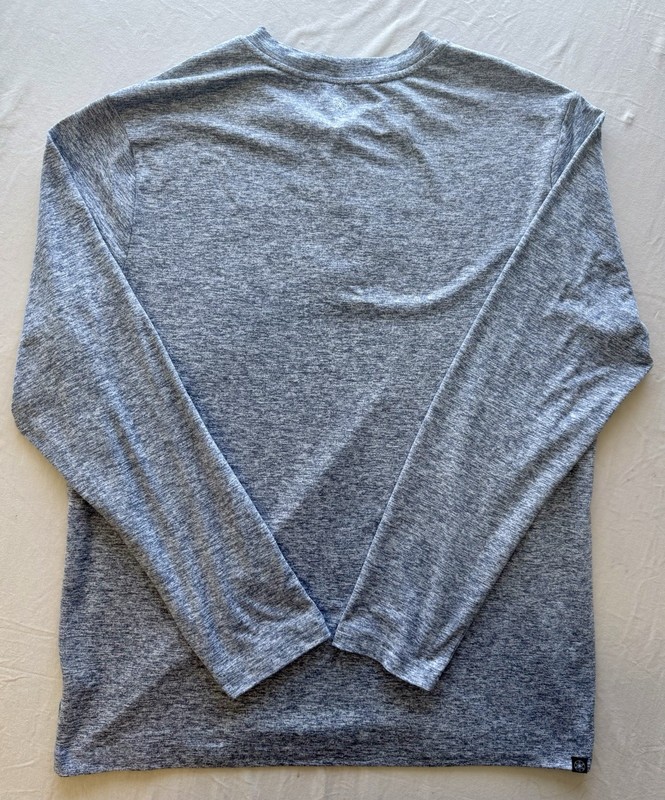 Gaiam Men’s Sz Large Long Sleeve Henley Snap Gray Yoga Hiking gallery