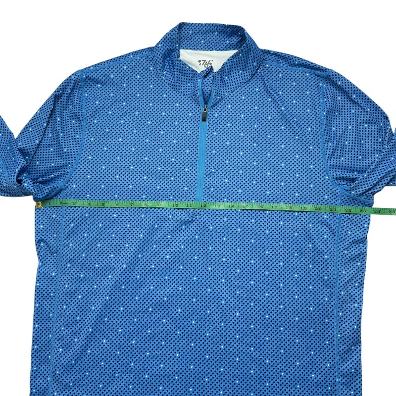 1764 Blue Arrow Print 1/2 Zip Long Sleeve Collared Shirt Size Large Mens Golf gallery