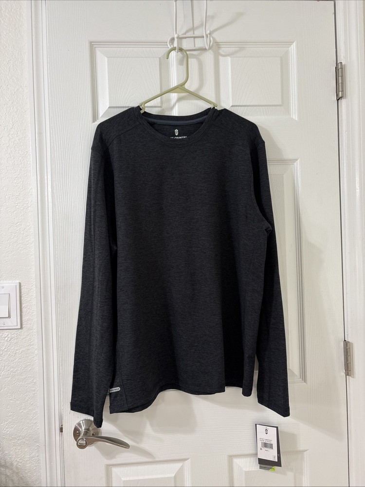 NWT Men’s Free Country Sueded micro-tech Charcoal Black Long Sleeve Tee Large