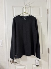 NWT Men’s Free Country Sueded micro-tech Charcoal Black Long Sleeve Tee Large