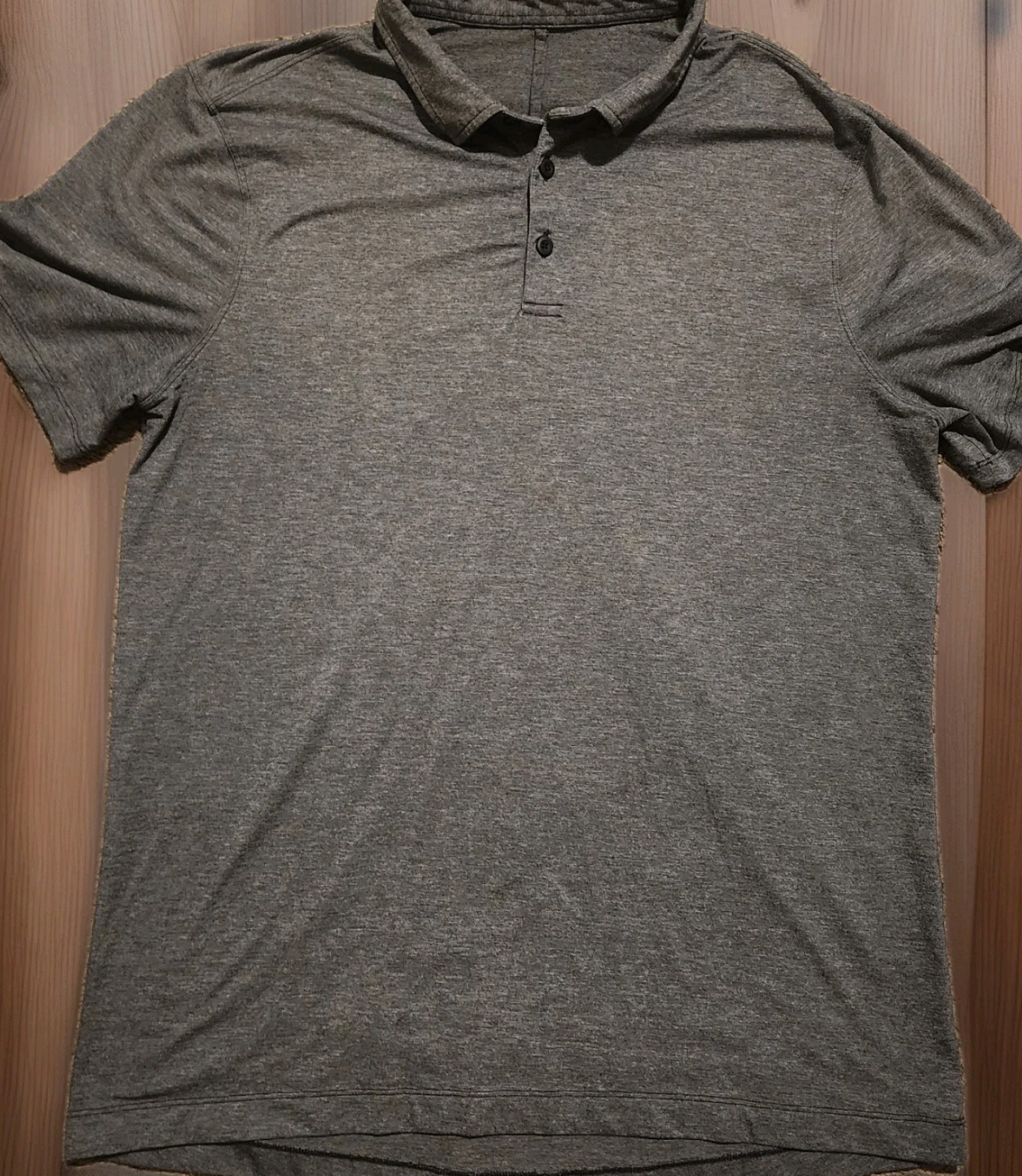 Lululemon Evolution Polo Shirt Mens Large Gray Performance Golf Athleisure Gym gallery