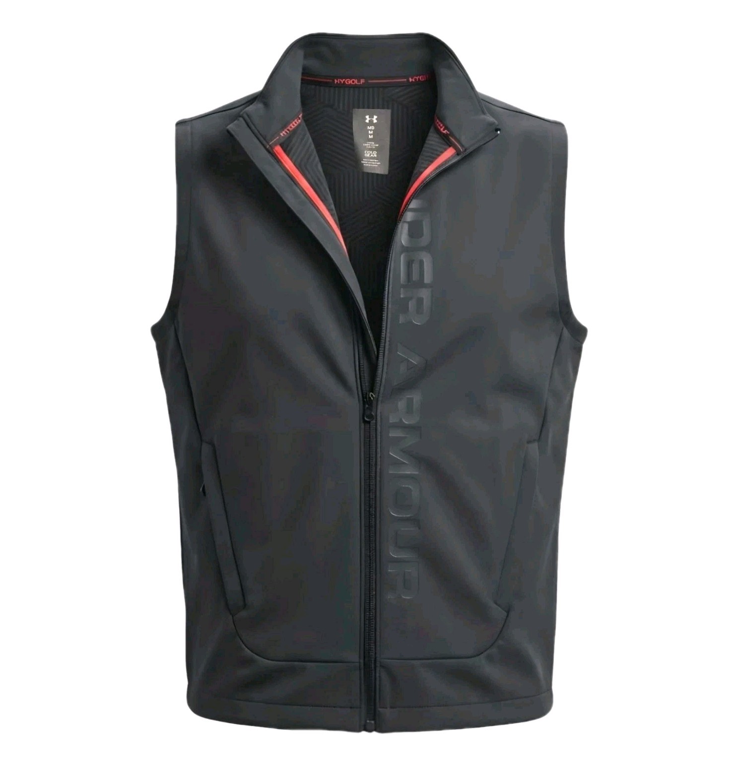Under Armour Cold Gear Golf Vest Men's Sz Medium Black Loose Fit Performance gallery