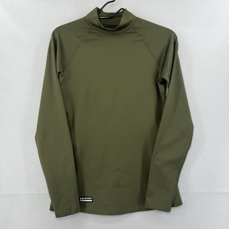 Under Armour Mens ColdGear Armour Fitted Mock Marine OD Green Men’s Size Medium gallery
