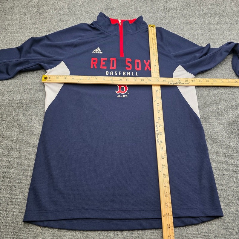 Adidas Men's Extra Large s Boston Red Sox MLB 1/4 Zip Pullover Jacket Navy Blue gallery