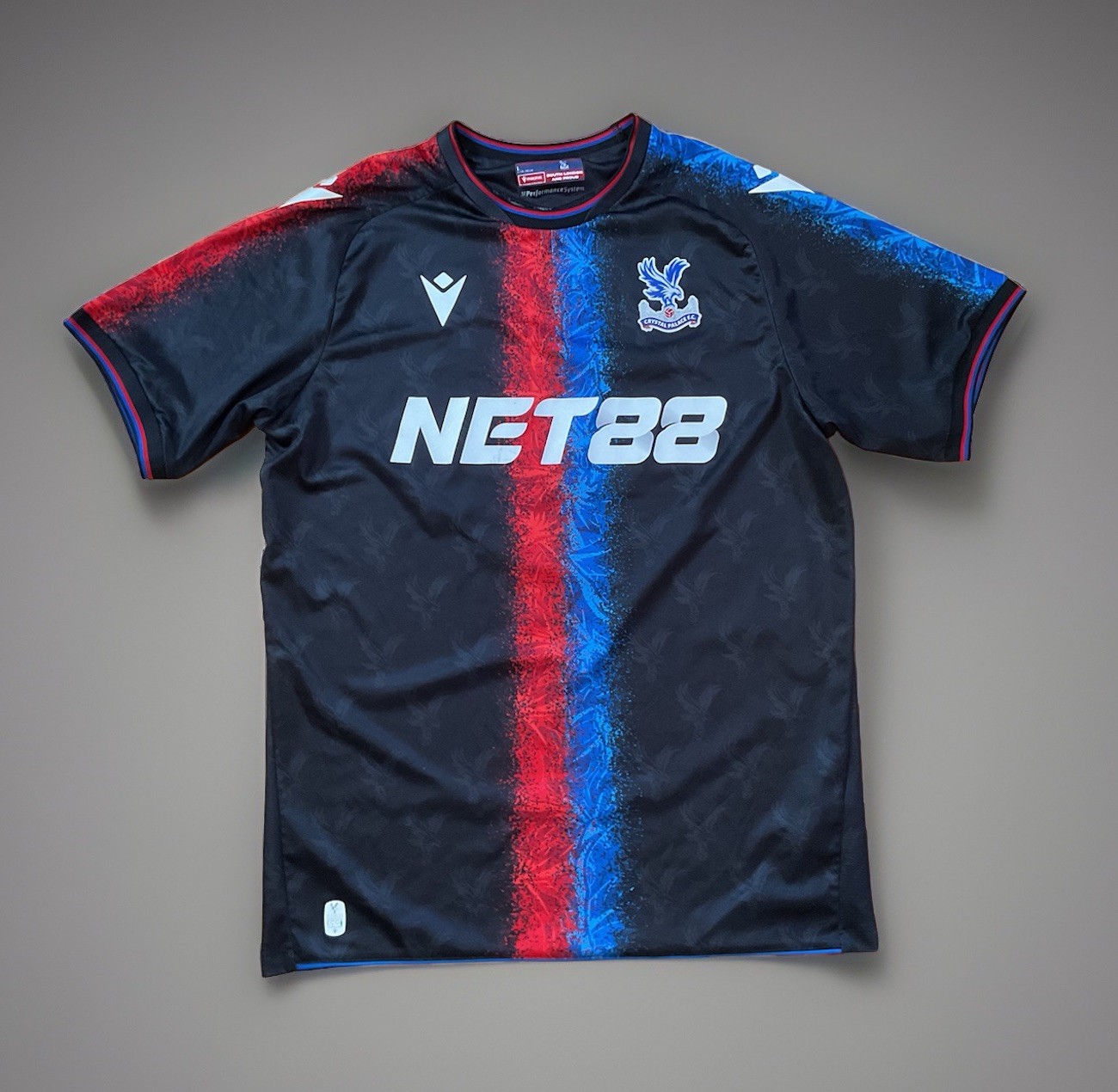 Crystal Palace Away Macron NET88 Torres 5 Black Red Blue Soccer Jersey Large gallery