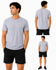 ALO Yoga Mens Performance Tee Shirt Small Light Gray