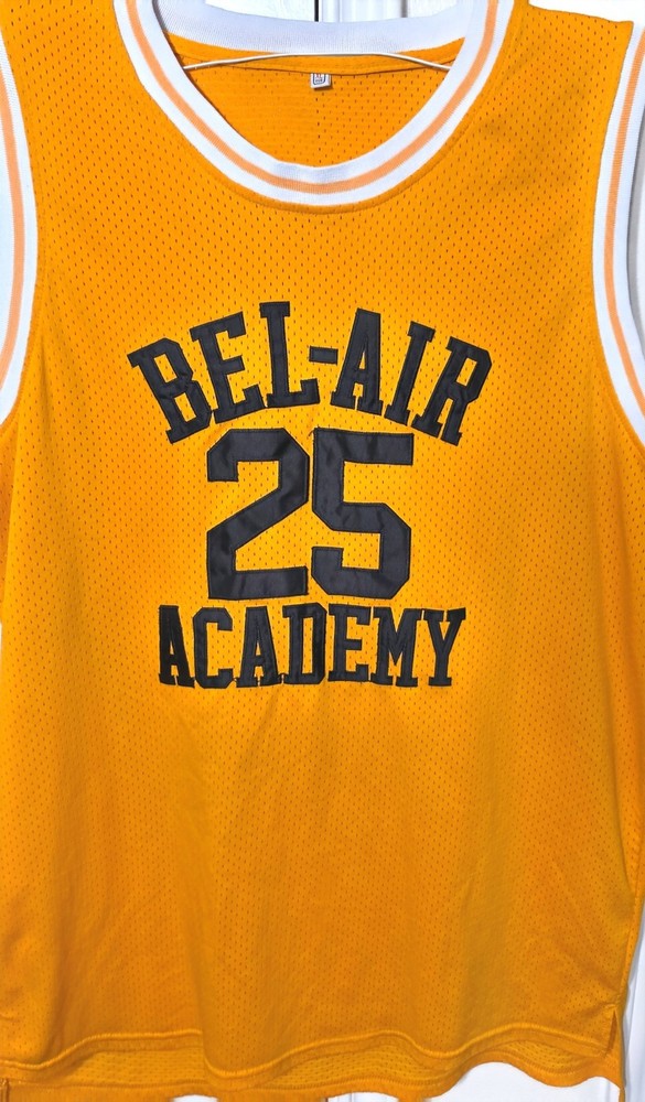Bel-Air Academy Banks 25 Yellow Mesh Breathable Basketball Jersey Tank Mens M