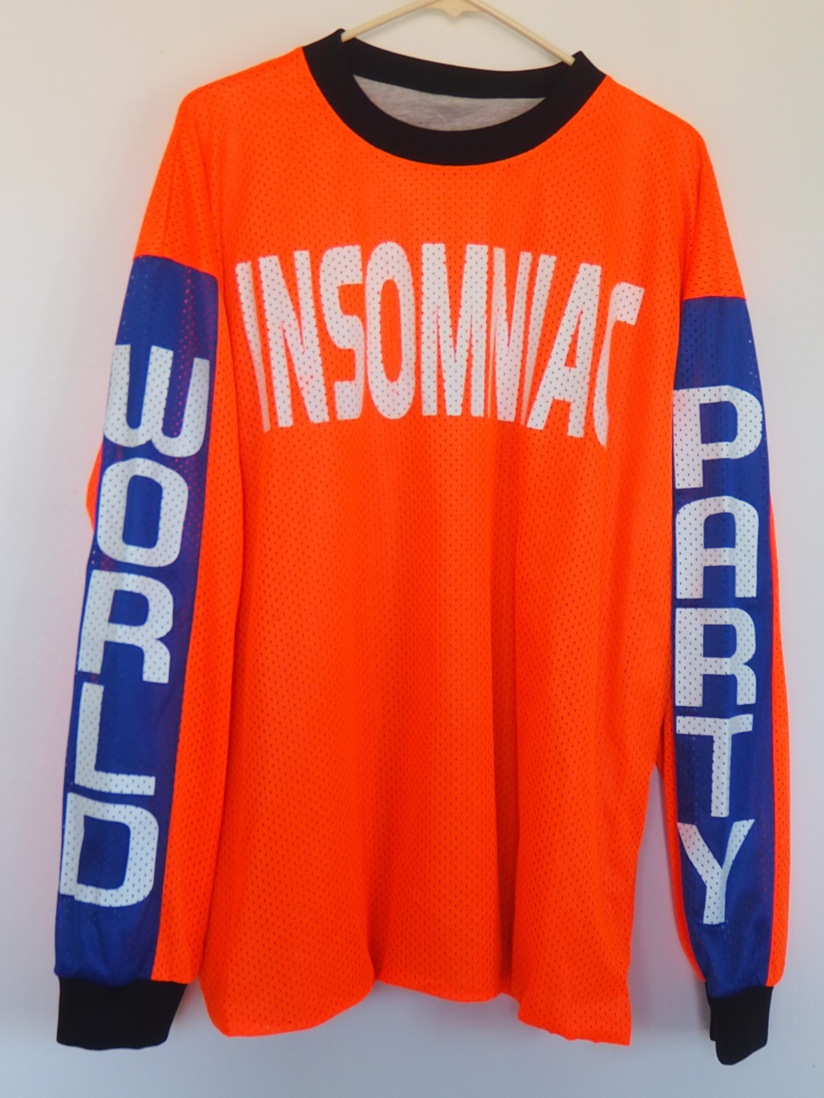 INSOMNIAC WORLD PARTY Rave Orange Blue White Long Sleeve Jersey Top Men's XXL gallery