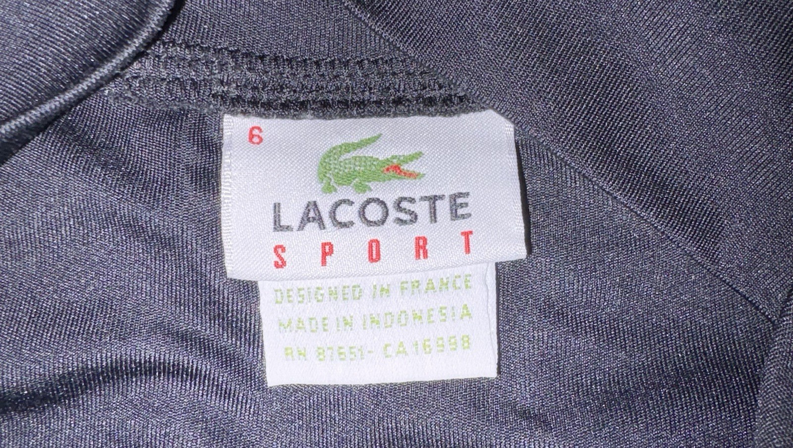 Lacoste Sport Men’s Black 1/4 Zip Mock Neck Long Sleeve Top Size 6 gallery