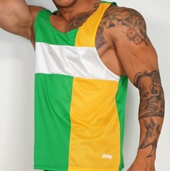 MEN’S GREEN SLEEVELESS NYLON TANK TOP SHIRT X-LARGE