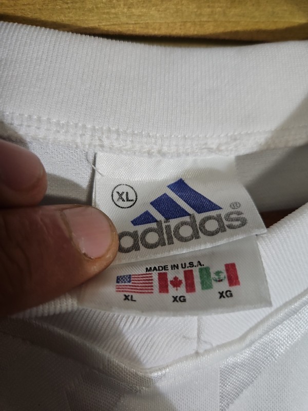 Vintage 90s Adidas Satin Silky Blank White Soccer Jersey 3 Stripes Men's XL gallery
