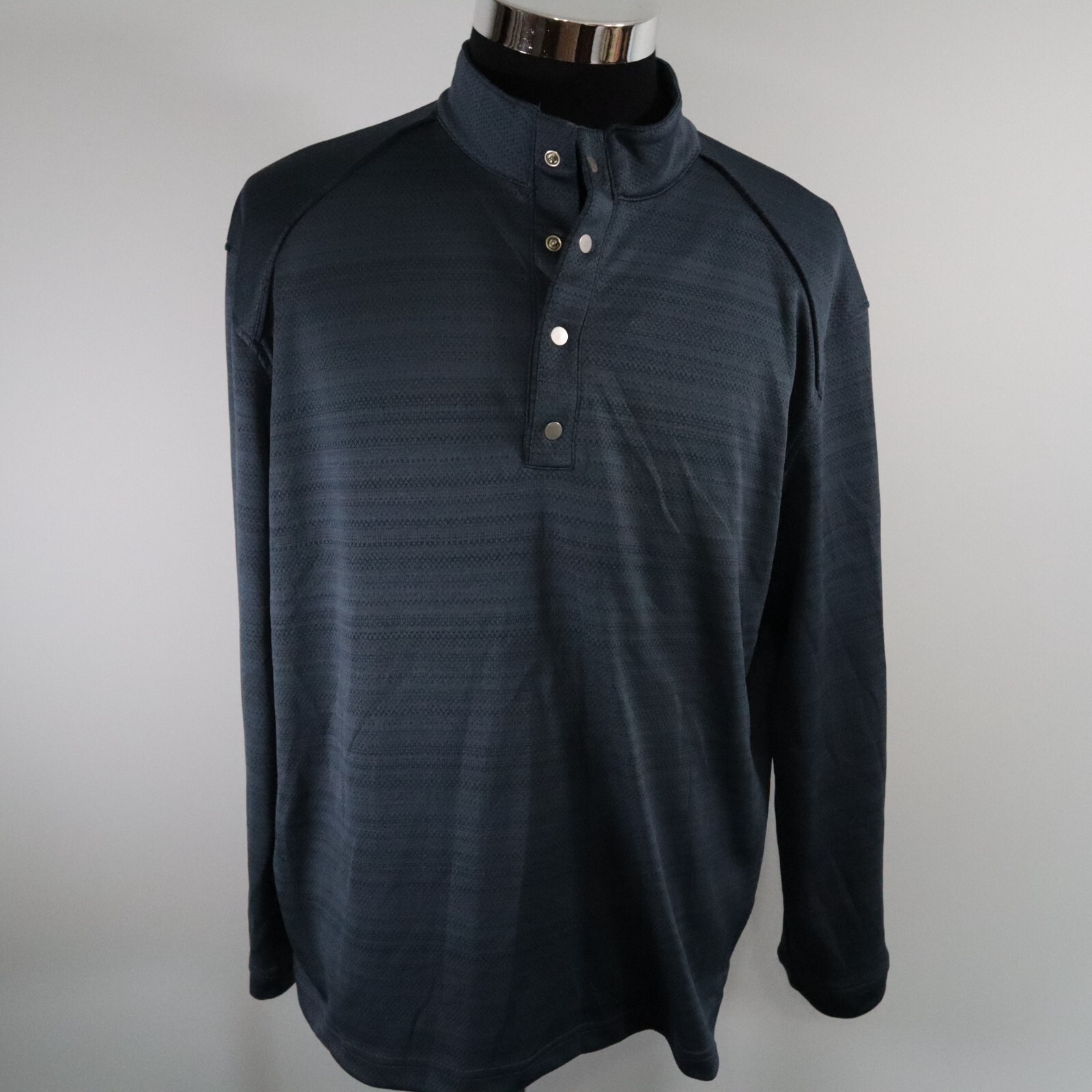 Pebble Beach Pullover Mens Medium Dry-Luxe Performance Golf Blue Long Sleeve gallery