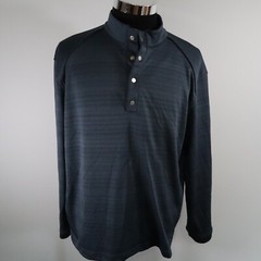 Pebble Beach Pullover Mens Medium Dry-Luxe Performance Golf Blue Long Sleeve