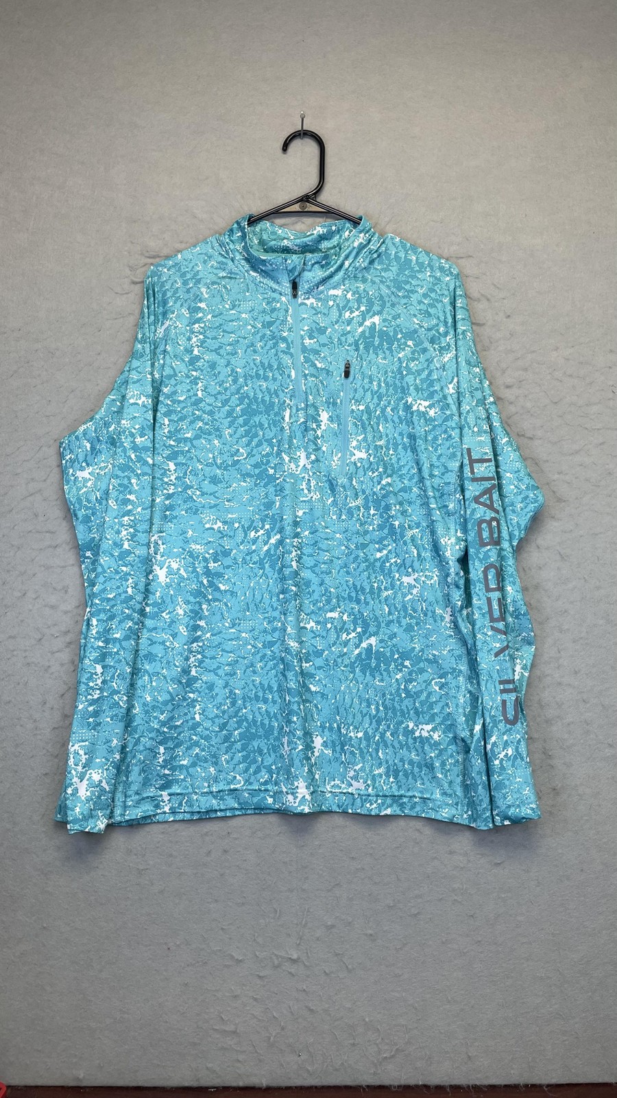 Silver Bait Shirt Mens Large Blue Quarter Zip Fishing Long Sleeve Camo Mesh gallery