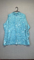 Silver Bait Shirt Mens Large Blue Quarter Zip Fishing Long Sleeve Camo Mesh