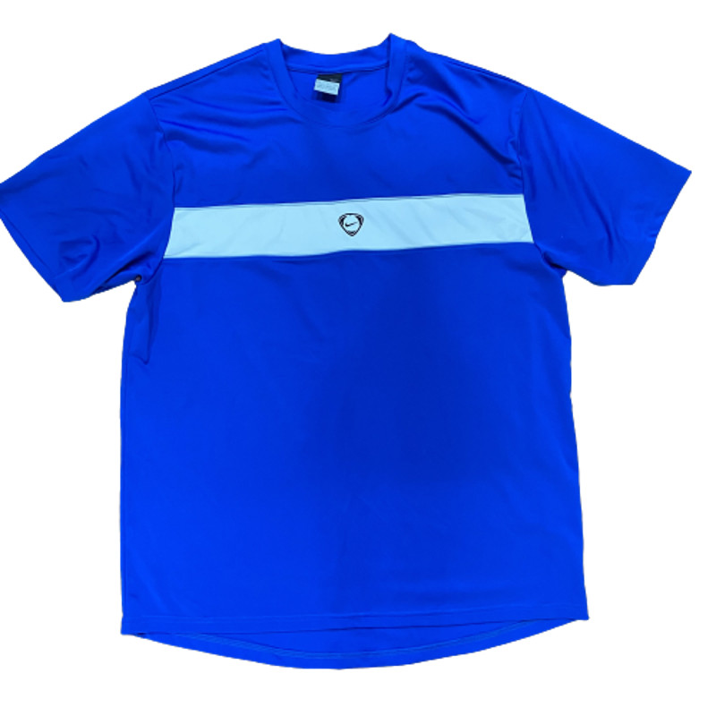 Nike Mini Swoosh Y2K Polyester Royal Blue Soccer T-Shirt Men's Size XL