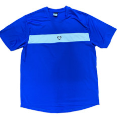 Nike Mini Swoosh Y2K Polyester Royal Blue Soccer T-Shirt Men’s Size XL
