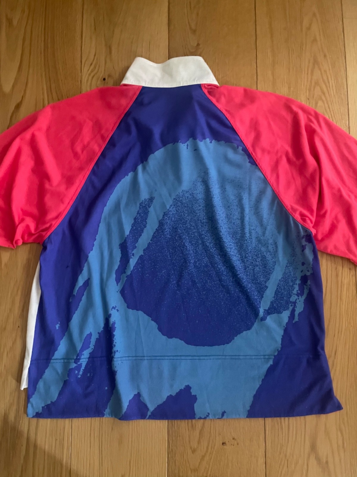 VTG Nike Challenge Court Agassi Short Sleeve 1/4 Zip Top Pink White Large gallery