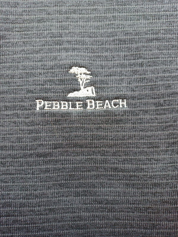 Pebble Beach Mens Golf 2XL 1/4 Zip Pullover Performance Gray Stripe XXL Logo gallery