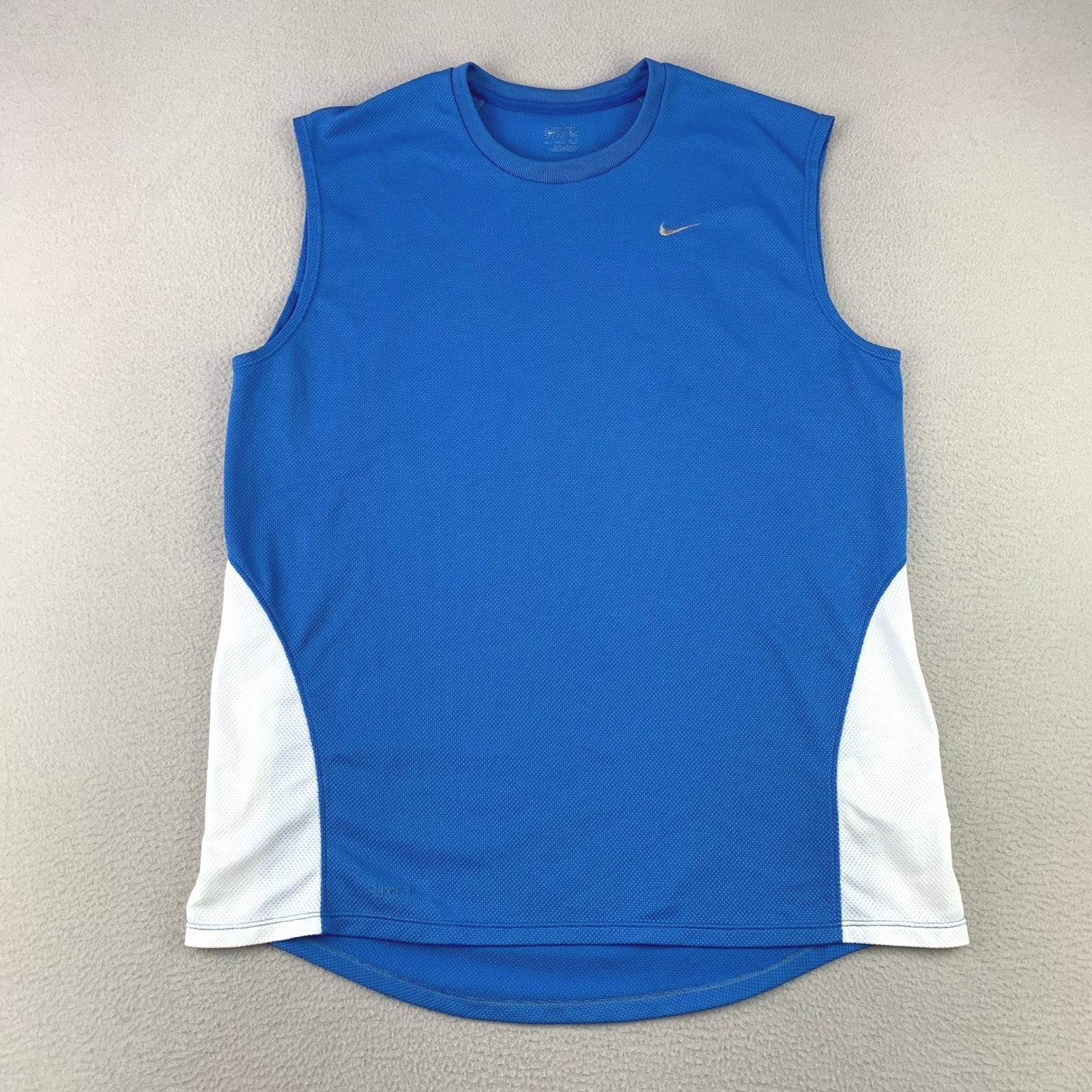 Vintage Nike Muscle Tank Mens Large Carolina Blue Swoosh Basketball Y2K Dazzle gallery