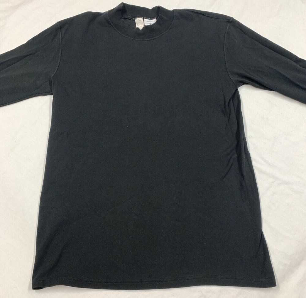 Vintage Duofold Black Knit Base Layer Performance USA Ski Men's Size LG