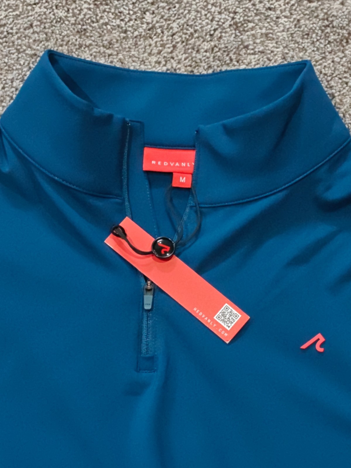 NWT Redvanly Hubbard Mens Medium Admiral Blue Quarter Zip Golf New Authentic gallery