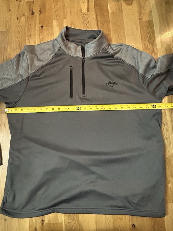 Callaway Quarter Zip Tech Pullover Polyester XL w/ Pockets Gray gallery