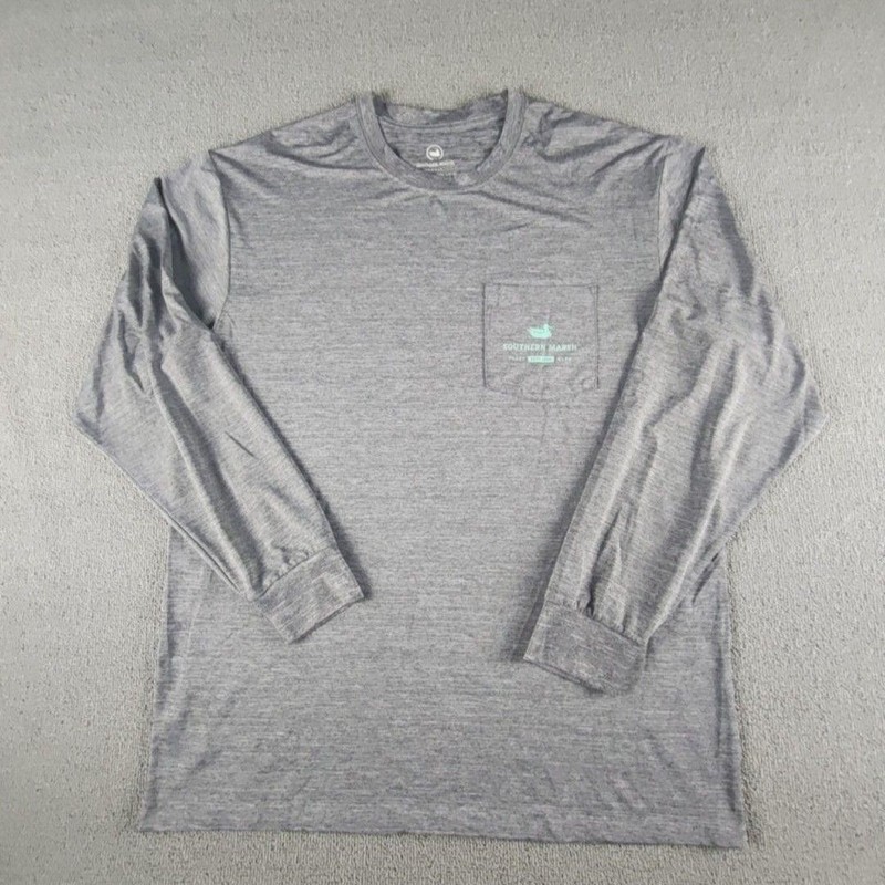 Southern Marsh Shirt Mens Large Gray FieldTec Fish Graphic Long Sleeve Pocket gallery