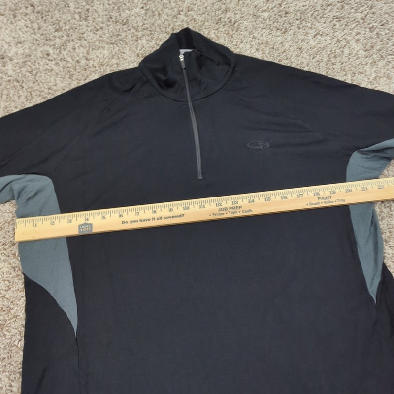 Icebreaker 1/4 Zip Pullover Top Men's XXL 2XL Black Bodyfit 260 Slim Fit gallery