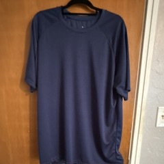 Men’s XL Short Sleeve Raglan Crew Neck Solid Blue Polyester Breathable Gym Tee
