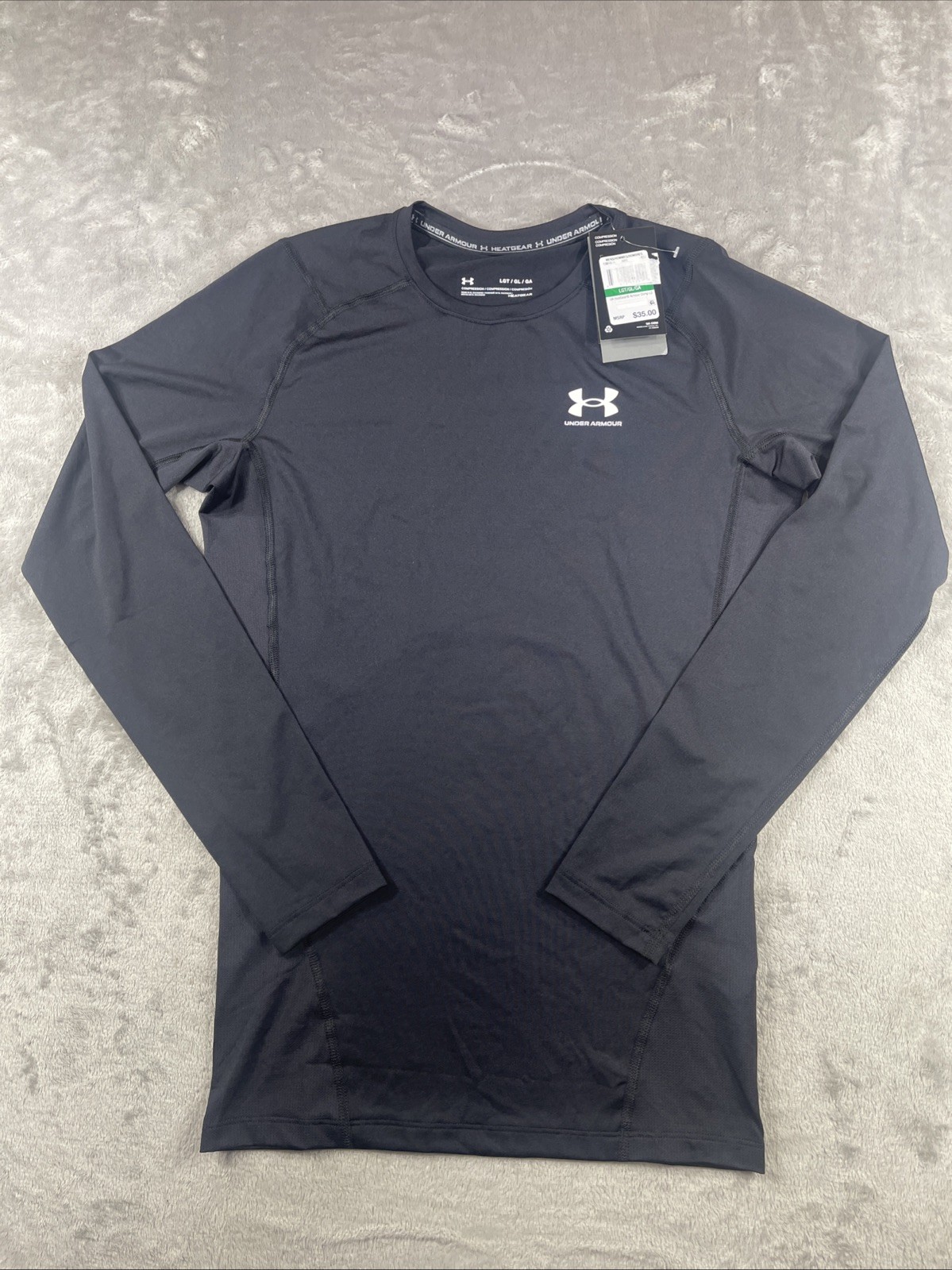Under Armour HeatGear Compression Long Sleeve Black Shirt Size L 1361524 NWT gallery