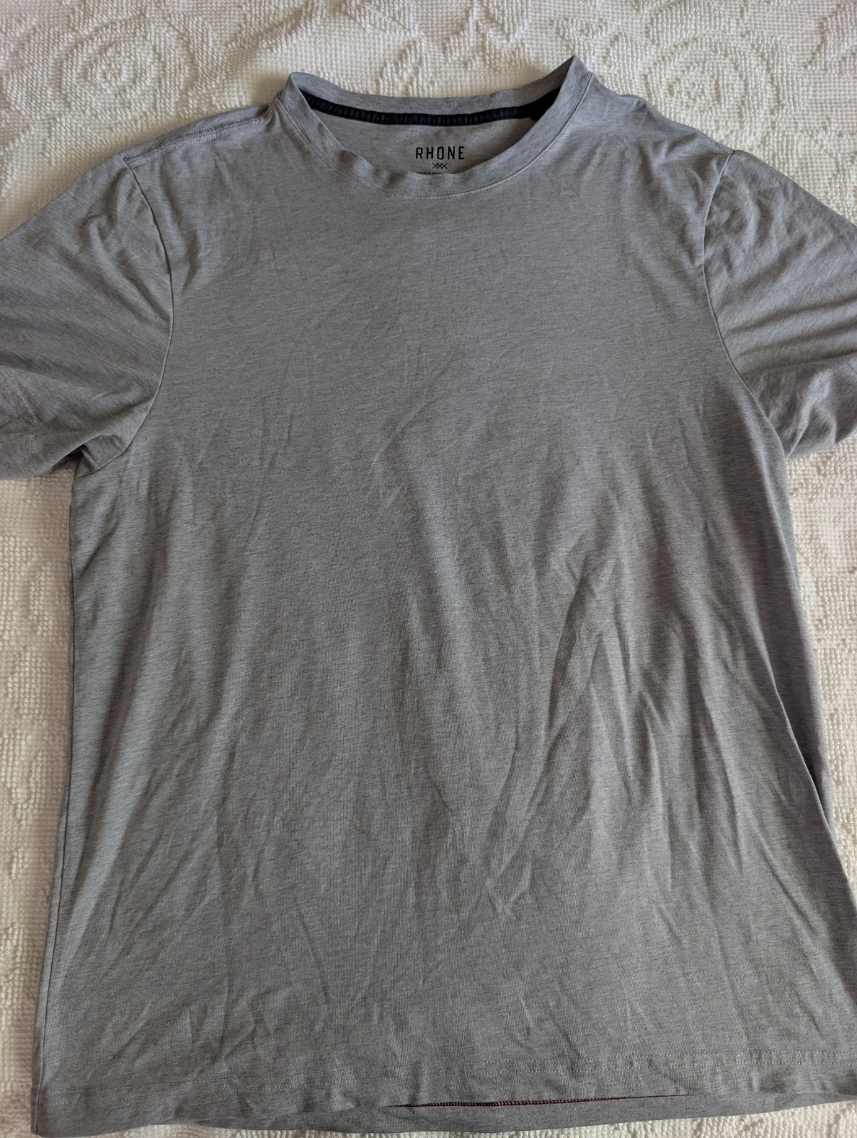 Rhone Atmosphere Heather Gray Performance Stretch Running Gym T-Shirt Mens L gallery